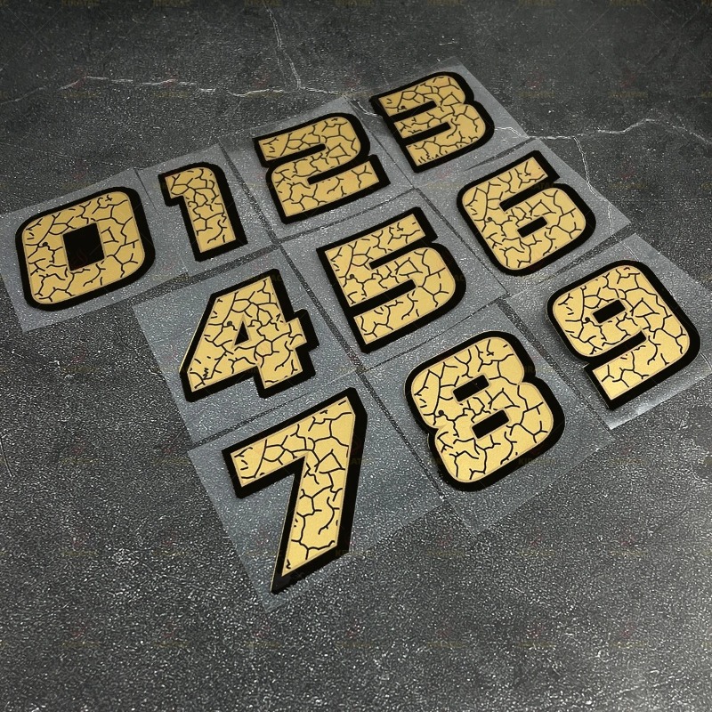 Scooter Helmet Set - 2Pcs/Set Matte Gold Crack Effect Motorcycle