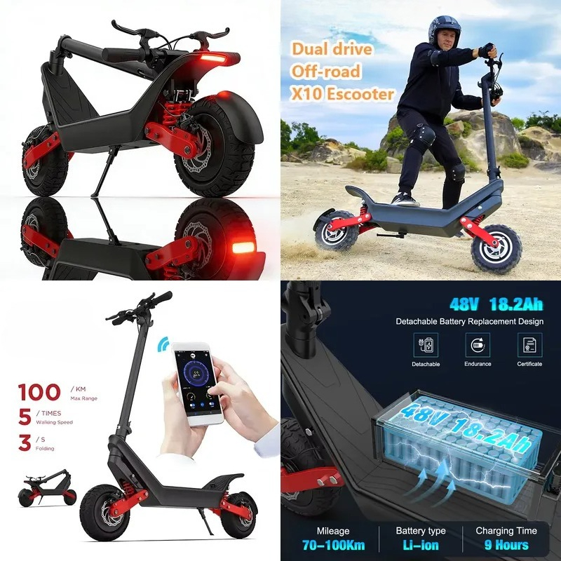 Powerful 2000W Dual Motor X10  - Electric Scooter Adults recension och pris