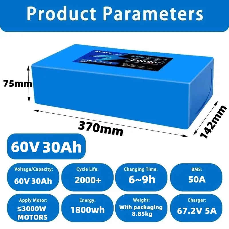 60V 20AH 30AH 21700 Lithium Ba - 60V 30Ah 21700 Battery Pack recension och pris